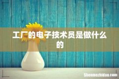 工厂的电子技术员是做什么的