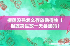 榴莲夹生放一天会熟吗 榴莲没熟怎么存放熟得快