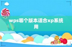 wps哪个版本适合xp系统用