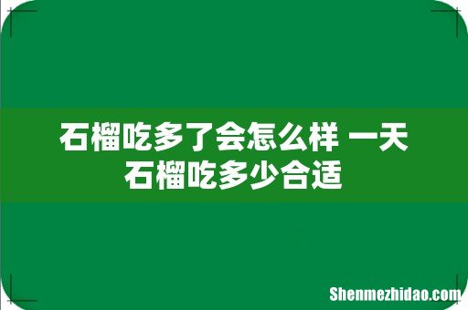 石榴吃多了会怎么样 一天石榴吃多少合适