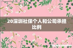20深圳社保个人和公司承担比例