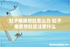 肚子难受想吐怎么办 肚子难受想吐应注意什么