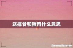送排骨和猪肉什么意思