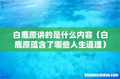 白鹿原蕴含了哪些人生道理 白鹿原讲的是什么内容