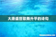 大唐盛世歌舞升平的诗句