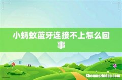 小蚂蚁蓝牙连接不上怎么回事