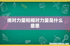 绝对力量和相对力量是什么意思