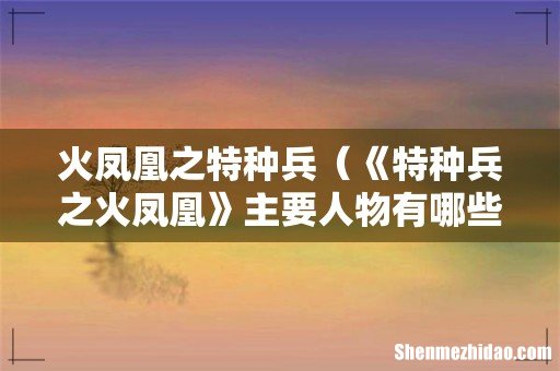《特种兵之火凤凰》主要人物有哪些 火凤凰之特种兵
