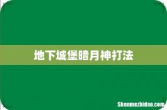 地下城堡暗月神打法