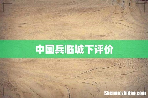 中国兵临城下评价