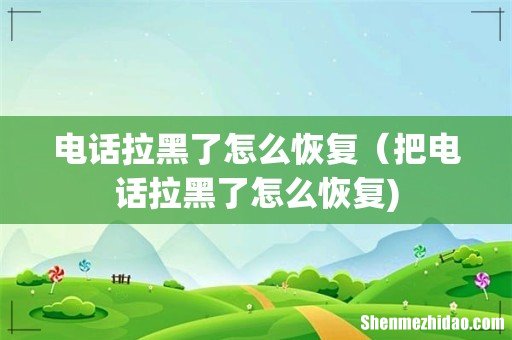 电话拉黑了怎么恢复(把电话拉黑了怎么恢复)