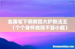个个身怀绝技不容小觑 金庸笔下明教四大护教法王