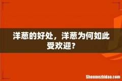 洋葱的好处，洋葱为何如此受欢迎？