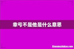 幸亏不是他是什么意思