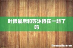 叶修最后和苏沐橙在一起了吗