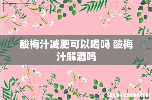 酸梅汁减肥可以喝吗 酸梅汁解酒吗