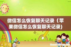 微信怎么恢复聊天记录（苹果微信怎么恢复聊天记录)