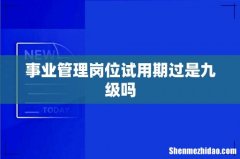 事业管理岗位试用期过是九级吗