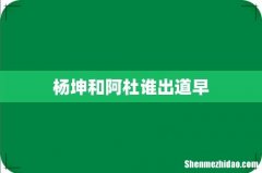杨坤和阿杜谁出道早