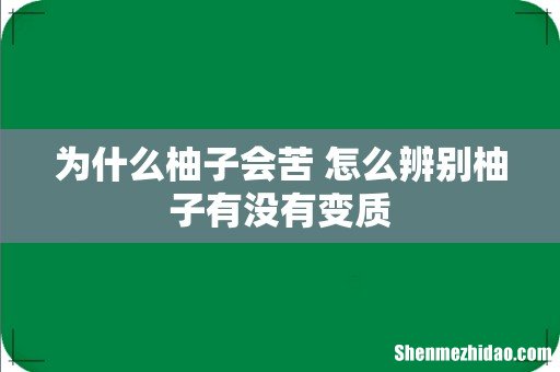 为什么柚子会苦 怎么辨别柚子有没有变质