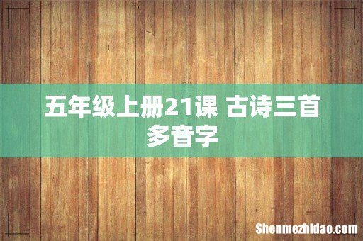 五年级上册21课 古诗三首多音字