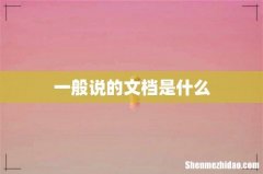 一般说的文档是什么