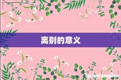 离别的意义