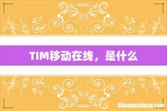 TIM移动在线，是什么
