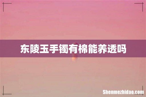 东陵玉手镯有棉能养透吗