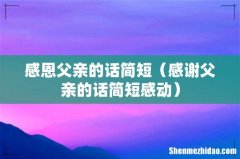 感谢父亲的话简短感动 感恩父亲的话简短