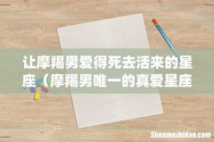让摩羯男爱得死去活来的星座（摩羯男唯一的真爱星座女)