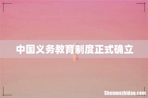中国义务教育制度正式确立