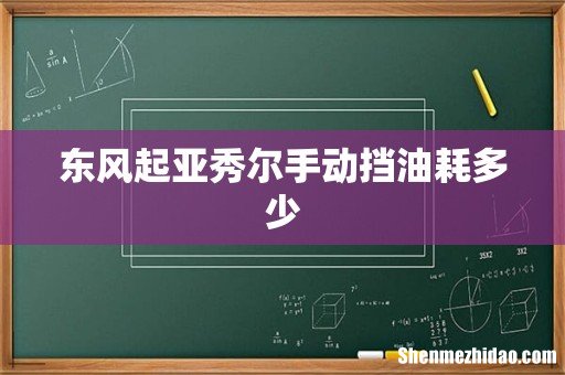 东风起亚秀尔手动挡油耗多少
