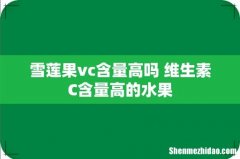 雪莲果vc含量高吗 维生素C含量高的水果