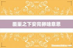 覆巢之下安完卵啥意思
