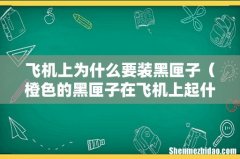 橙色的黑匣子在飞机上起什么作用 飞机上为什么要装黑匣子