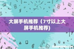 大屏手机推荐（7寸以上大屏手机推荐)