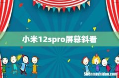 小米12spro屏幕斜看