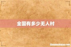 全国有多少无人村