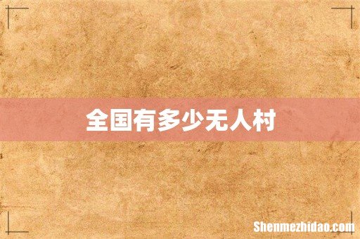 全国有多少无人村
