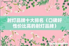 口碑好性价比高的射灯品牌 射灯品牌十大排名