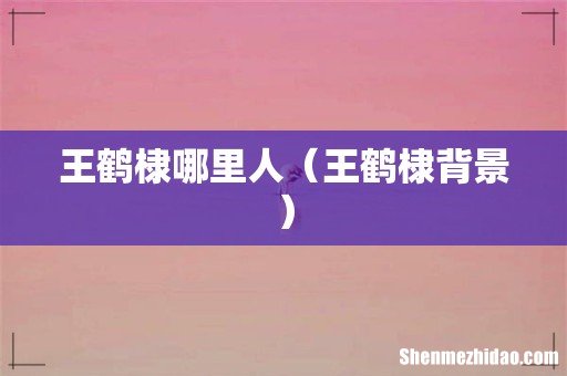 王鹤棣背景 王鹤棣哪里人