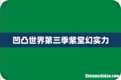凹凸世界第三季紫堂幻实力