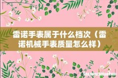 雷诺机械手表质量怎么样 雷诺手表属于什么档次