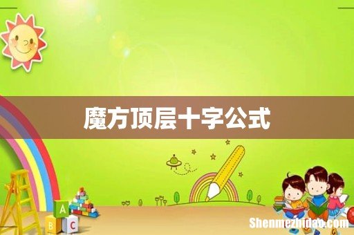 魔方顶层十字公式