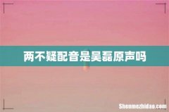 两不疑配音是吴磊原声吗