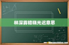 林深雾暗晓光迟意思