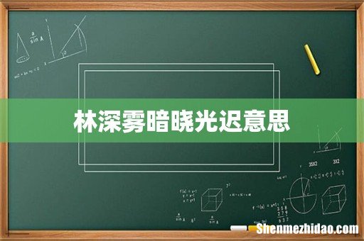 林深雾暗晓光迟意思