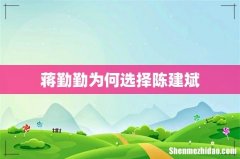 蒋勤勤为何选择陈建斌