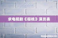求电视剧《樱桃》演员表